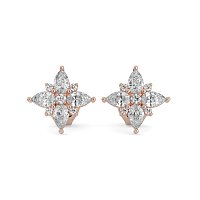 Stud Earrings with Total 2.00cts Lab-grown Diamonds