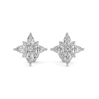 Stud Earrings with Total 2.00cts Lab-grown Diamonds