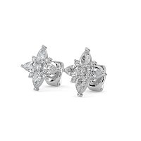 Stud Earrings with Total 2.00cts Lab-grown Diamonds