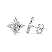 Stud Earrings with Total 2.00cts Lab-grown Diamonds