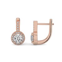 Earring Huggies with Claw Set Total 1.23cts Lab-Grown Round Diamonds