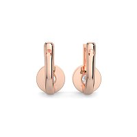 Earring Huggies with Claw Set Total 1.23cts Lab-Grown Round Diamonds