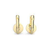 Earring Huggies with Claw Set Total 1.23cts Lab-Grown Round Diamonds