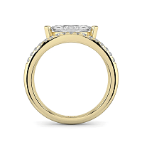 Minimal Bold Side Stones Ring with IGI LG Diamonds 1.23cts Total Weight