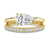Minimal Bold Side Stones Ring with IGI LG Diamonds 1.14cts Total Weight