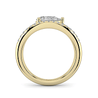 Minimal Bold Side Stones Ring with IGI LG Diamonds 1.14cts Total Weight