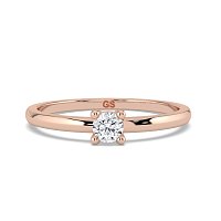 Stacker Ring with Single Diamond 0.1cts