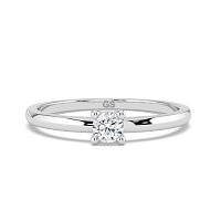 Stacker Ring with Single Diamond 0.1cts