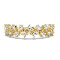 Cluster Claw Stacker Wedding Ring with Natural Diamonds 0.22ct Total Weight