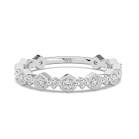 Bead & Milgrain Stacker Wedding Ring with Natural Diamonds 0.7ct Total Weight