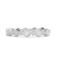 Bead & Milgrain Stacker Wedding Ring with Natural Diamonds 0.7ct Total Weight