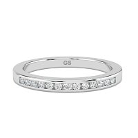 Stacker Ring with Diamonds in Channel