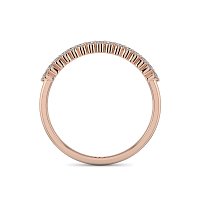 Thin Stacker Ring with Shared Claws Diamonds of 0.12cts