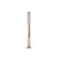 Thin Stacker Ring with Shared Claws Diamonds of 0.12cts