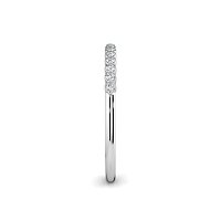 Thin Stacker Ring with Shared Claws Diamonds of 0.12cts