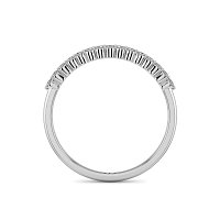 Thin Stacker Ring with Shared Claws Diamonds of 0.12cts