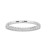 Thin Stacker Ring with Shared Claws Diamonds of 0.12cts