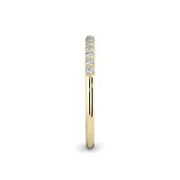 Thin Stacker Ring with Shared Claws Diamonds of 0.12cts
