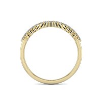 Thin Stacker Ring with Shared Claws Diamonds of 0.12cts
