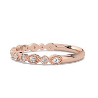 Marquise and Round Shaped Bezel Stacker Ring