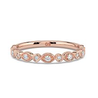 Marquise and Round Shaped Bezel Stacker Ring