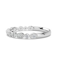 Marquise and Round Shaped Bezel Stacker Ring