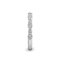 Marquise and Round Shaped Bezel Stacker Ring