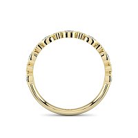 Marquise and Round Shaped Bezel Stacker Ring