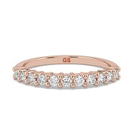 Stacker Ring with Shared Claws Diamonds of 0.24cts