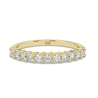 Stacker Shared Claw Wedding Ring with Natural Diamonds 0.24ct Total Weight