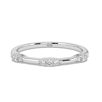 Cluster Stacker Wedding Ring with Natural Diamonds 0.07ct Total Weight