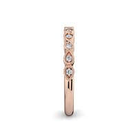 Stacker Ring with Milgrain on Pear and Round Shaped Bezels