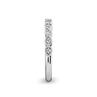 Stacker Ring with Milgrain on Pear and Round Shaped Bezels