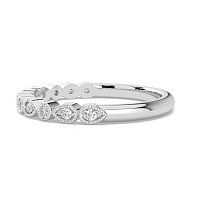 Stacker Ring with Milgrain on Pear and Round Shaped Bezels