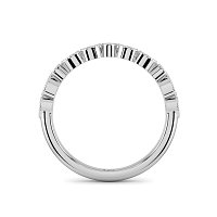 Stacker Ring with Milgrain on Pear and Round Shaped Bezels
