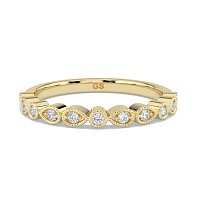 Stacker Ring with Milgrain on Pear and Round Shaped Bezels