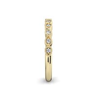 Stacker Ring with Milgrain on Pear and Round Shaped Bezels