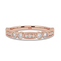 Stacker Ring with Milgrain on Oval and Round Shaped Bezels
