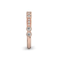 Stacker Ring with Milgrain on Oval and Round Shaped Bezels
