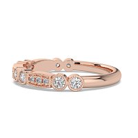 Stacker Ring with Milgrain on Oval and Round Shaped Bezels