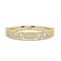 Stacker Ring with Milgrain on Oval and Round Shaped Bezels