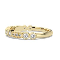 Stacker Ring with Milgrain on Oval and Round Shaped Bezels