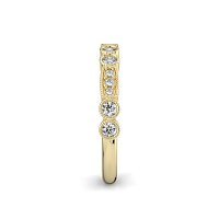 Stacker Ring with Milgrain on Oval and Round Shaped Bezels