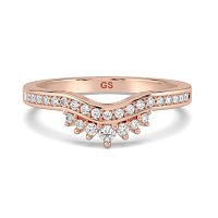 Curved Stacker Ring with Diamonds Channel