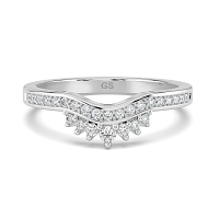 Curved Stacker Channel Wedding Ring with Natural Diamonds 0.13ct Total Weight