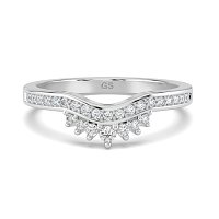 Curved Stacker Ring with Diamonds Channel