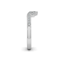 Curved Stacker Channel Wedding Ring with Natural Diamonds 0.13ct Total Weight