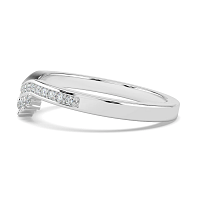 Curved Stacker Channel Wedding Ring with Natural Diamonds 0.13ct Total Weight