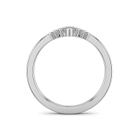 Curved Stacker Channel Wedding Ring with Natural Diamonds 0.13ct Total Weight