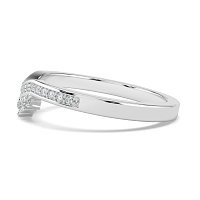 Curved Stacker Ring with Diamonds Channel